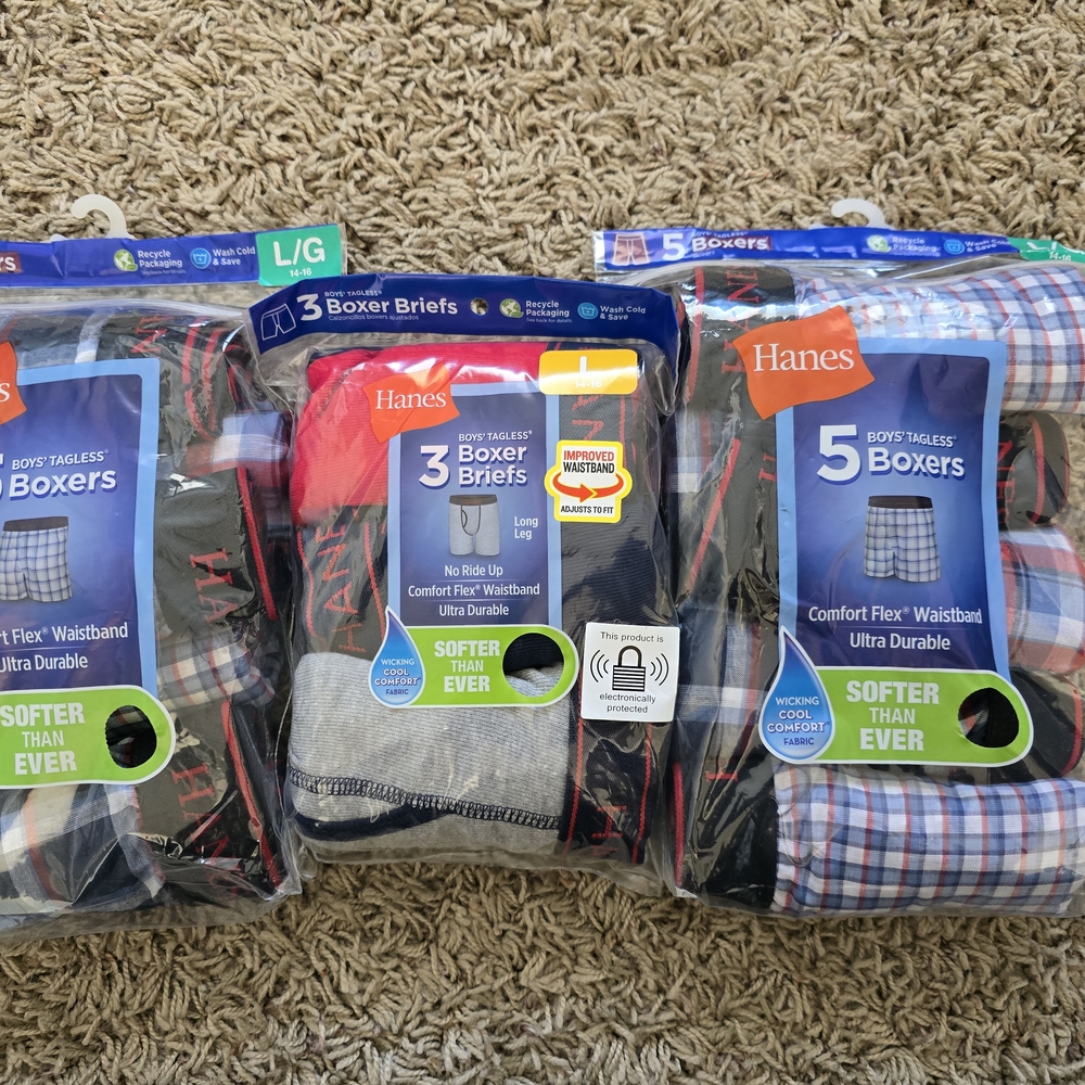 Hanes Boys' Tagless Boxers and Briefs Assortment